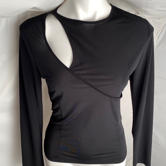 Karen Robertson Tops - Karen Robertson black stretch fitted cut-out top M